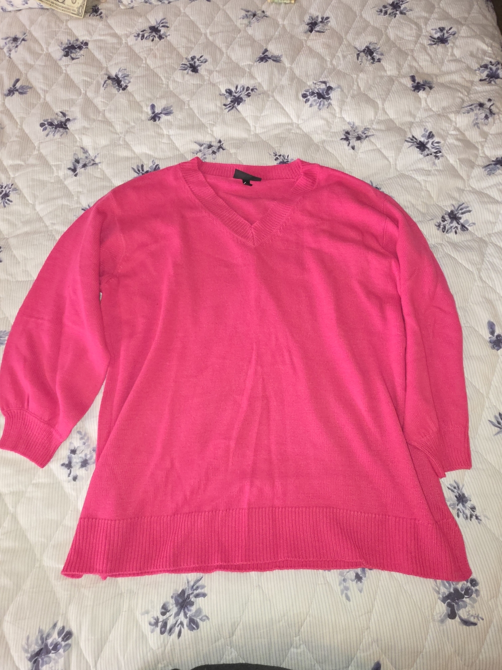 Lane Bryant Hot Pink V-Neck Sweater